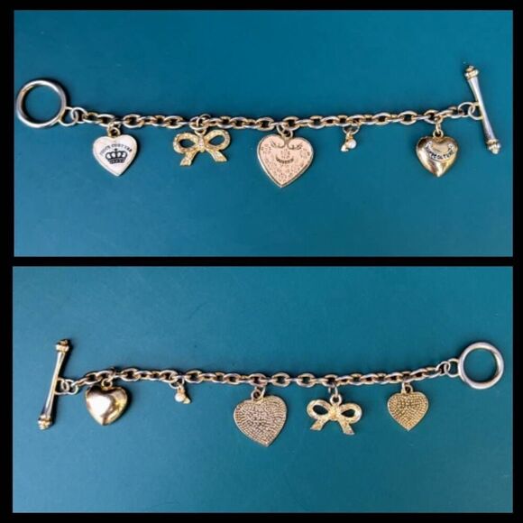 Juicy Couture Y2K Silver & Goldtone Link Vintage Charm Bracelet - Picture 5 of 5